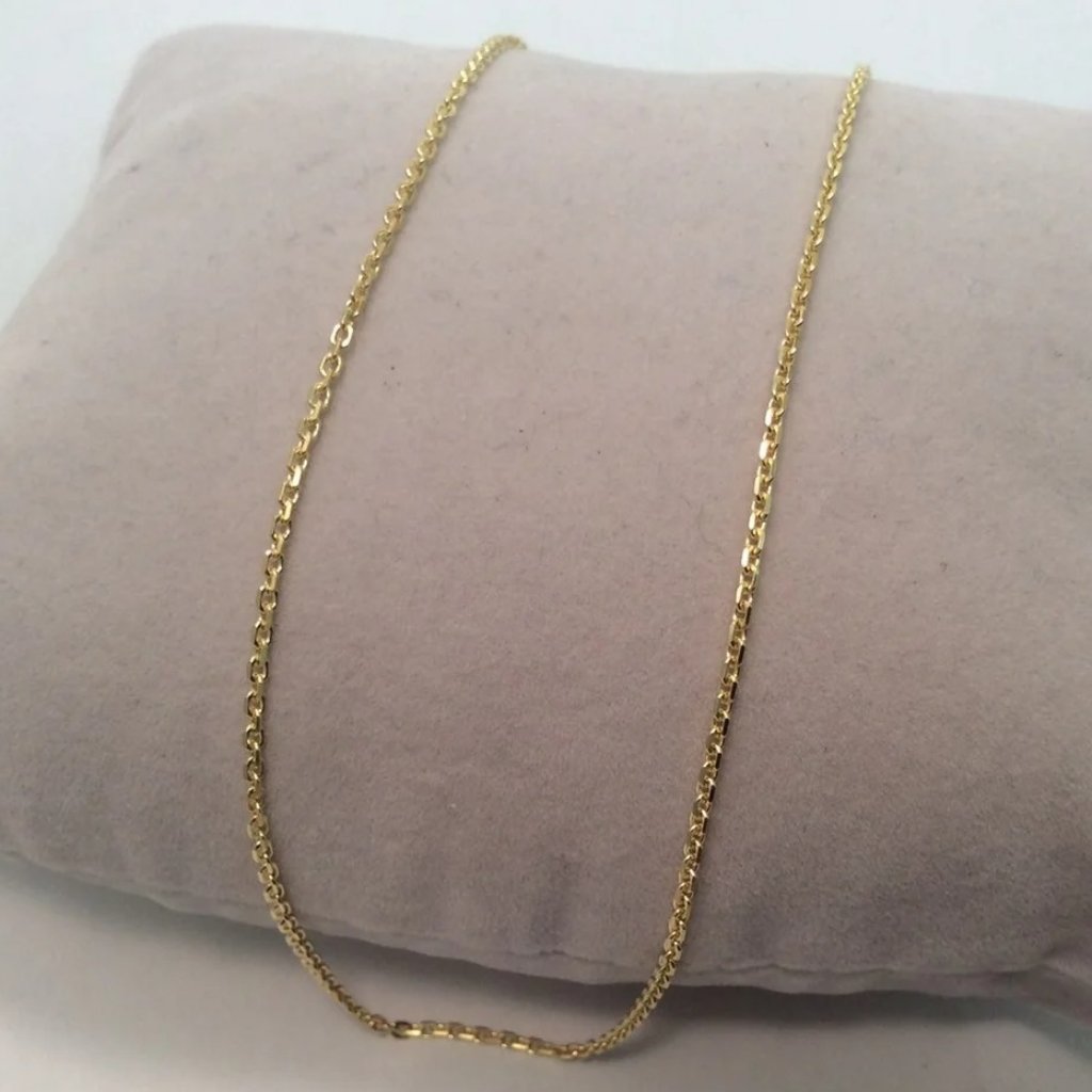 1.50mm 10k Yellow Real Gold Solid Rollo Box Link Rolo Necklace 16''